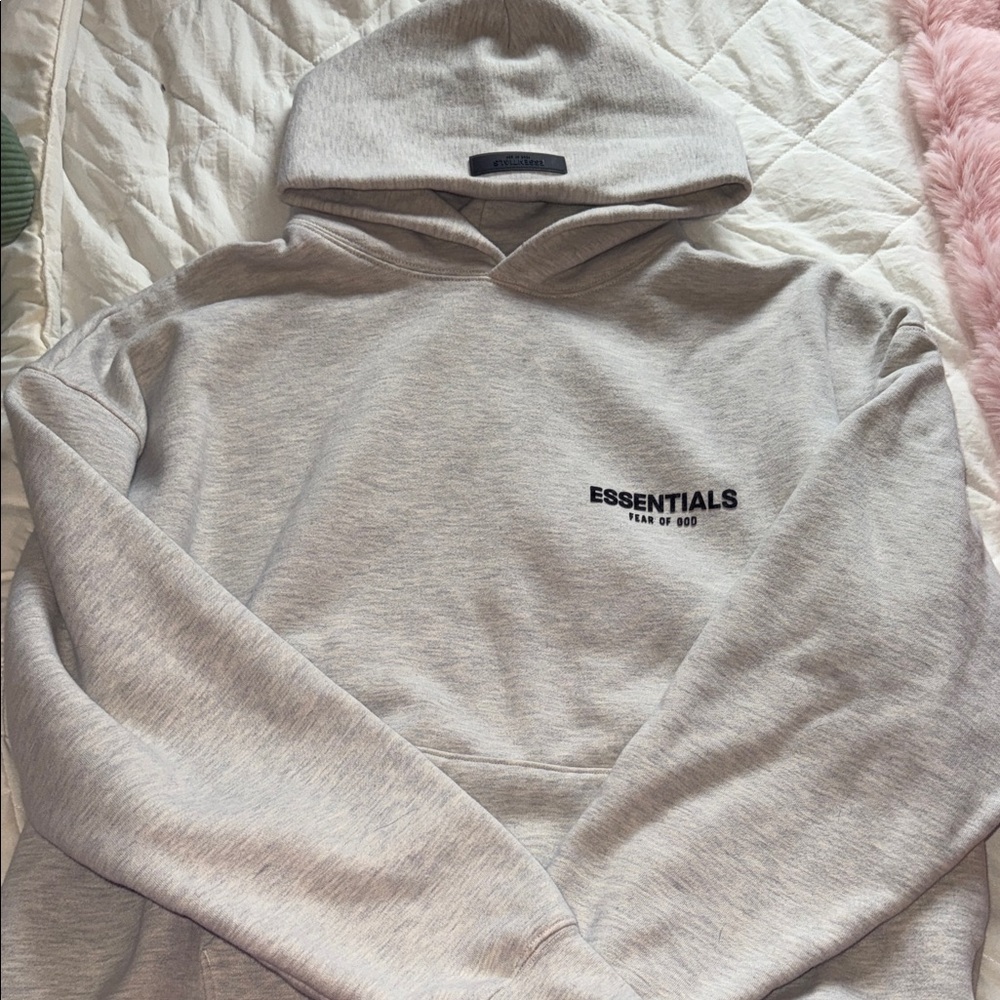 Essentials Light Gray Men's Hoodie